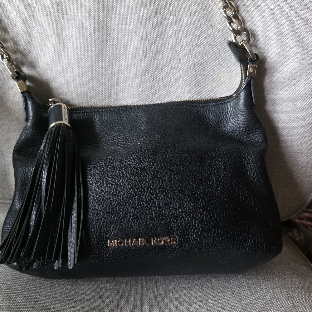 Michael Kors Black Pebbled Leather Shoulder Bag